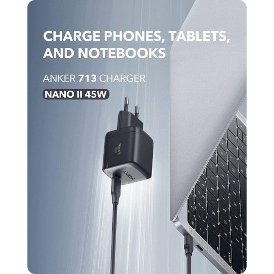 Anker Nano II 45W Black Wall Charger (EU Plug)