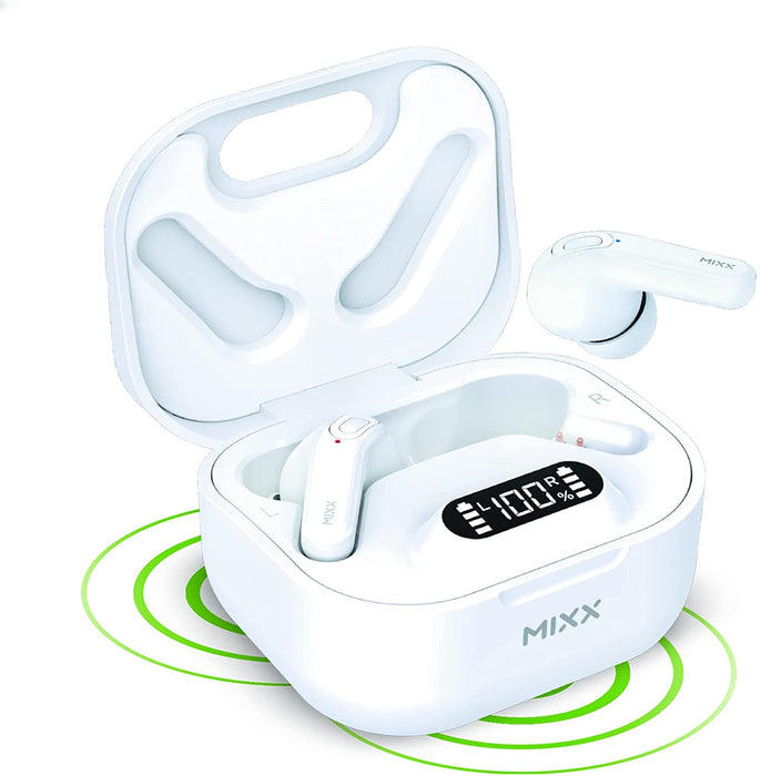 Mixx Streambuds Mini Charge True  Wireless Earphones (Black & White)