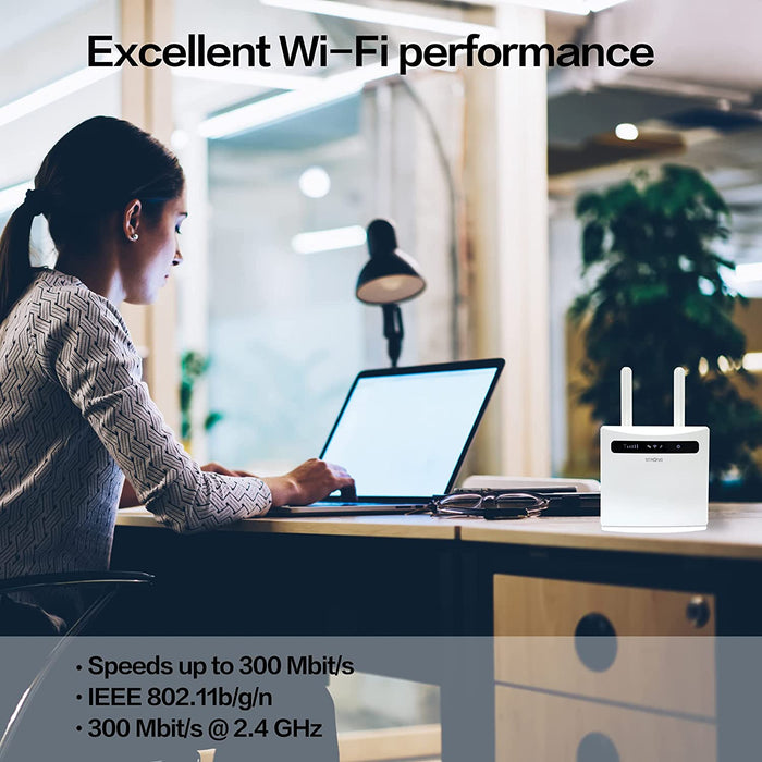 Strong LTE 4G Wi-Fi Router 4g Sim Wi-Fi 4 (White) (UK Plug) — REACTIVE ...