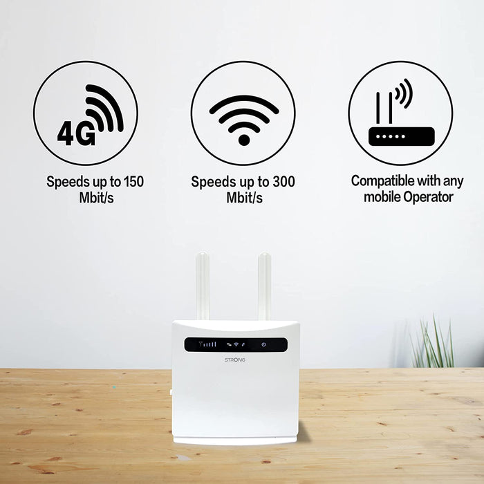 Strong LTE 4G Wi-Fi Router 4g Sim Wi-Fi 4 (White) (UK Plug) — REACTIVE ...