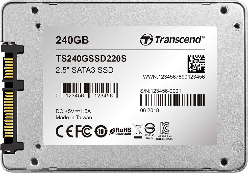 Transcend Upgrade Computing 2.5" SSD 240GB, 2.5" SSD220S, SATA3, TLC