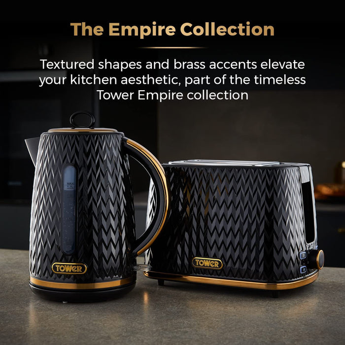 Tower Empire 2 Slice Black Toaster