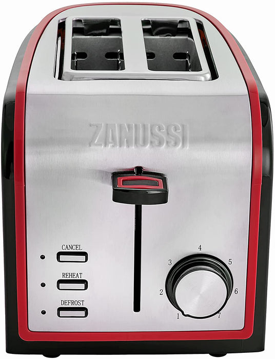 Zanussi Black / Stainless Steel Mix Finish 2 Slice Toaster