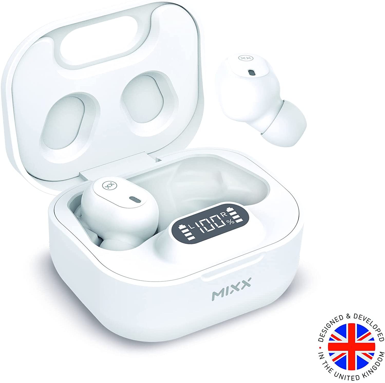 Mixx Streambuds Dots Charge True Wireless Earphones (Black & White) — REACTIVE Electronics