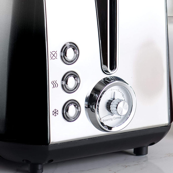 Daewoo Callisto Collection 2 Slice Toaster 930W (Black/Stainless Steel) (UK Plug)