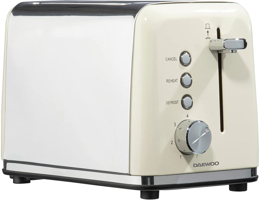 Daewoo Kensington Collection 2 Slice Toaster 810W (Cream) (UK Plug)