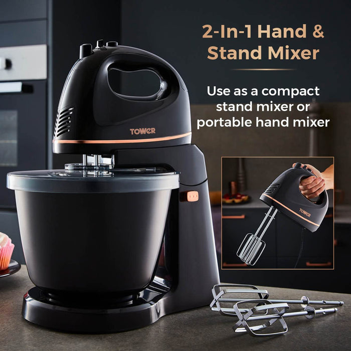 Tower 300W 2.5L Hand and Stand Black Mixer